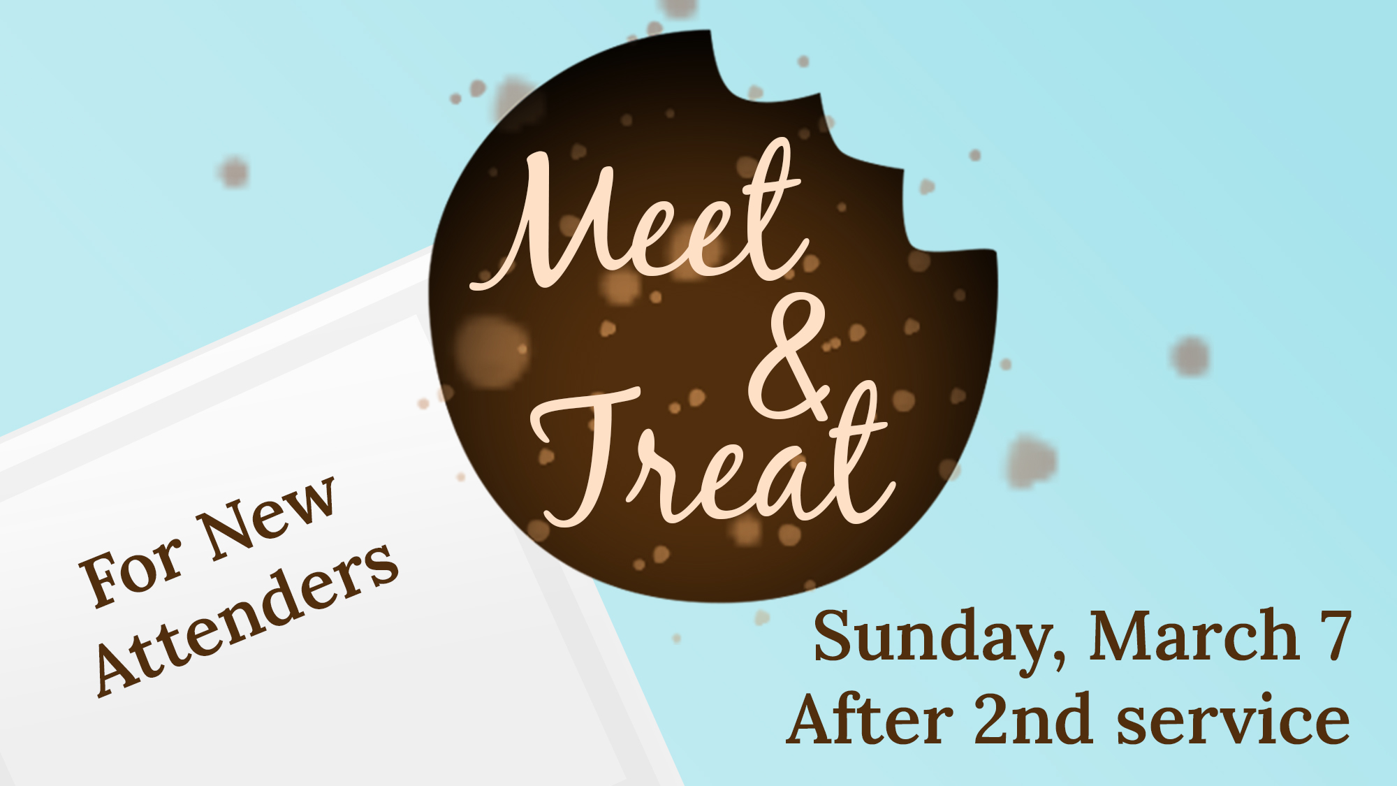 New? Join us for Meet and Treat this Sunday